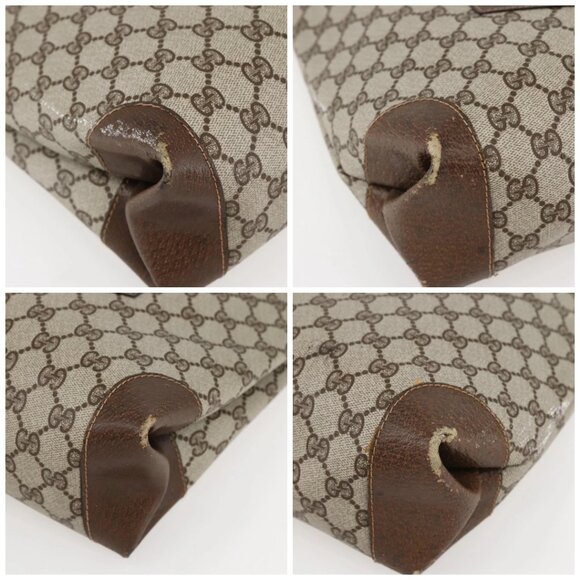 GUCCI GG Supreme Web Sherry Line Shoulder Bag PVC Beige Gold Auth ti3426 - Picture 16 of 16